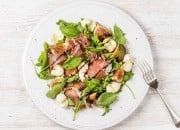 Parmaschinken mit Feigen, Rucola und Mozzarella